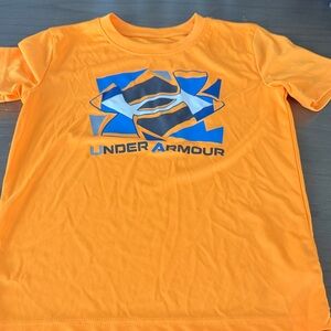 Under Armour Orange Tee with Blue & White Logo